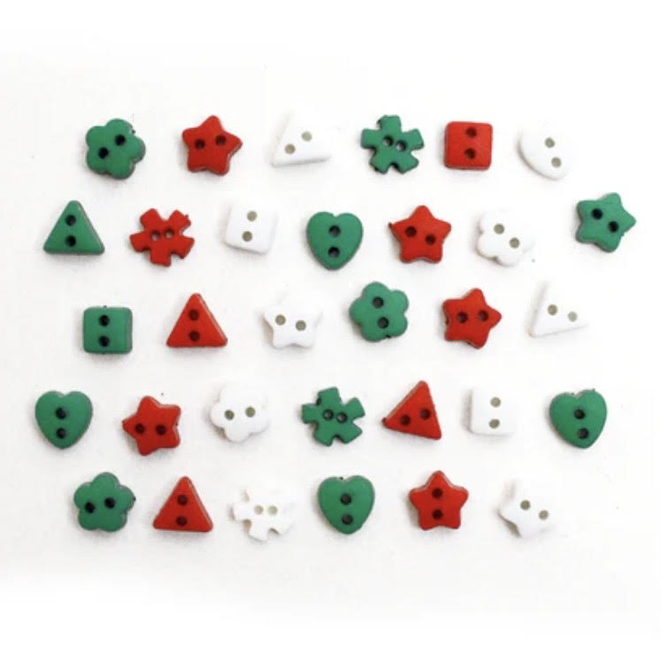 Button #11784 - Micro Shapes Christmas Mix