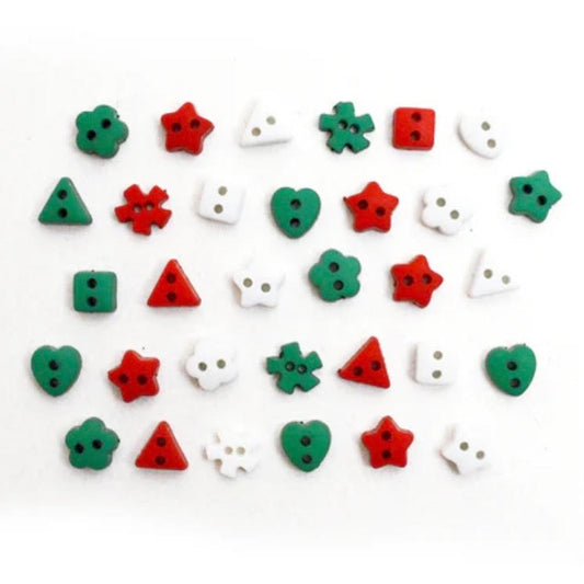 Button #11784 - Micro Shapes Christmas Mix