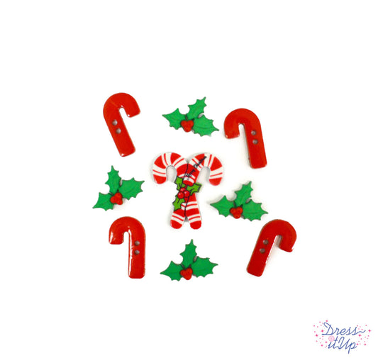 Button #12267 - Candy Cane Lane