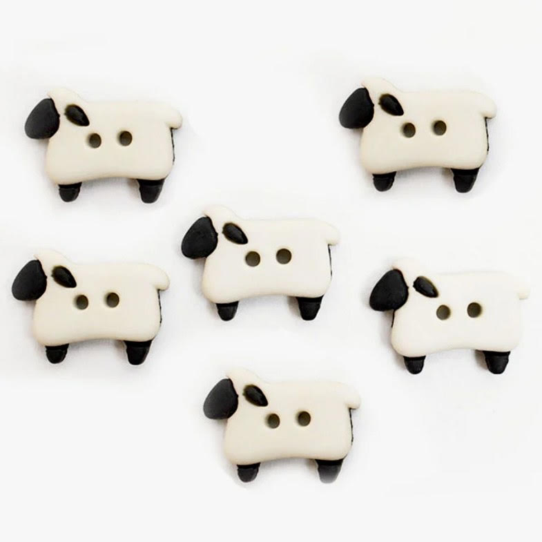 Button #5832 - White Sew Thru Sheep