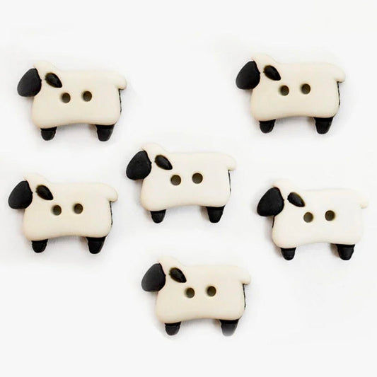 Button #5832 - White Sew Thru Sheep