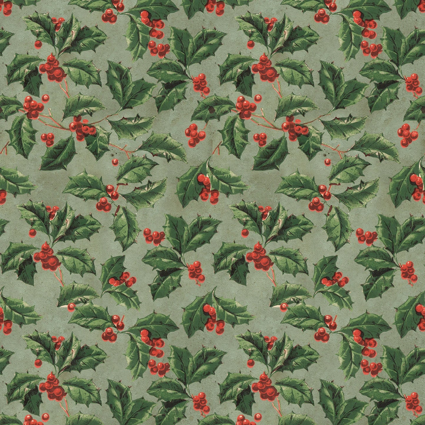 Fabric #CCTH037 - Christmas Holly Canvas
