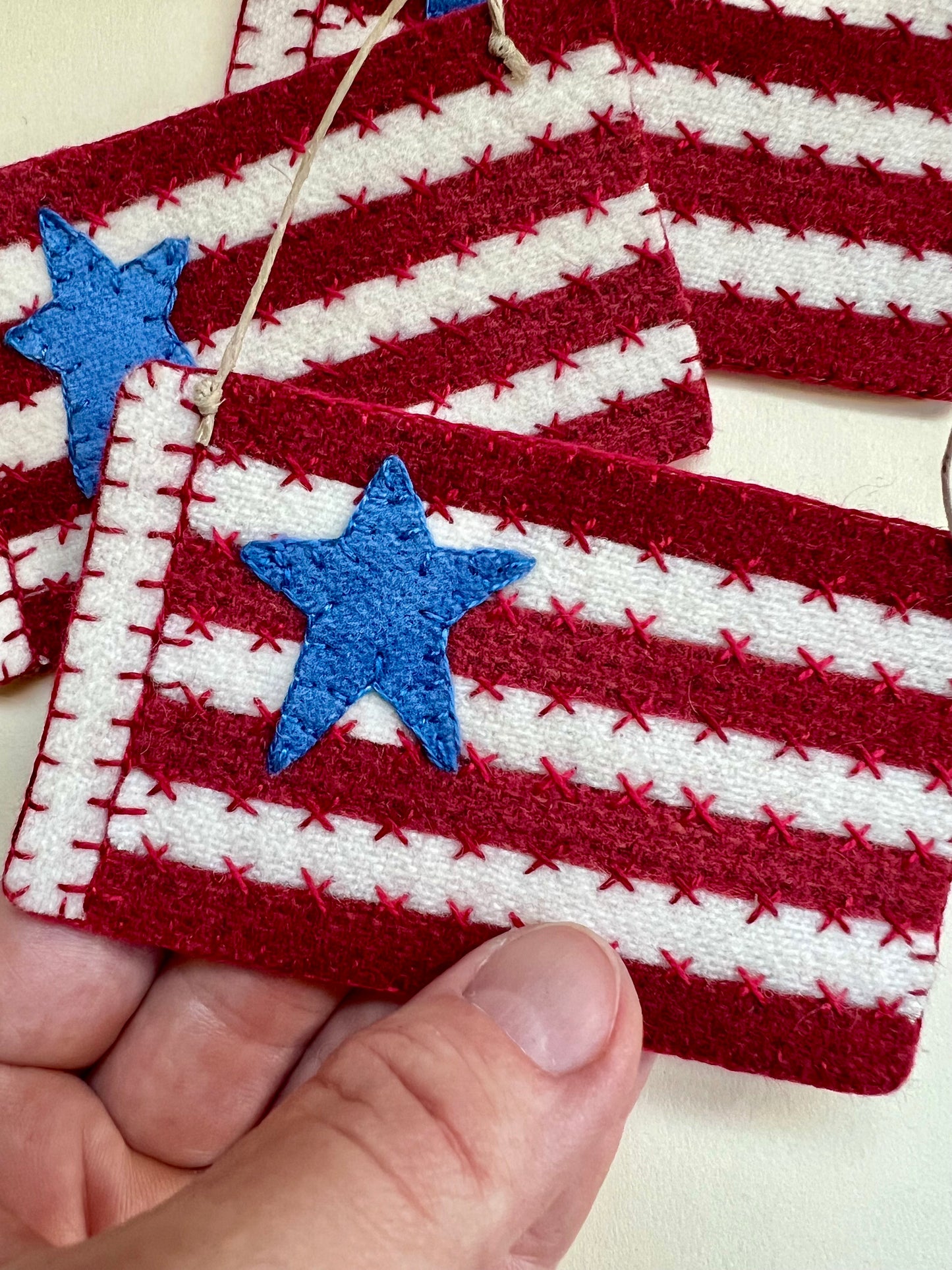 Let Freedom Ring - Flag Ornament - Finished Sample