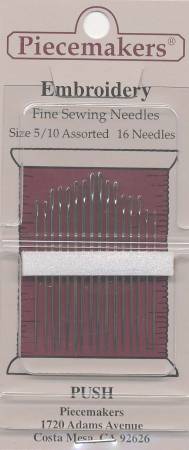 Piecemakers Embroidery Needles - Size 5/10