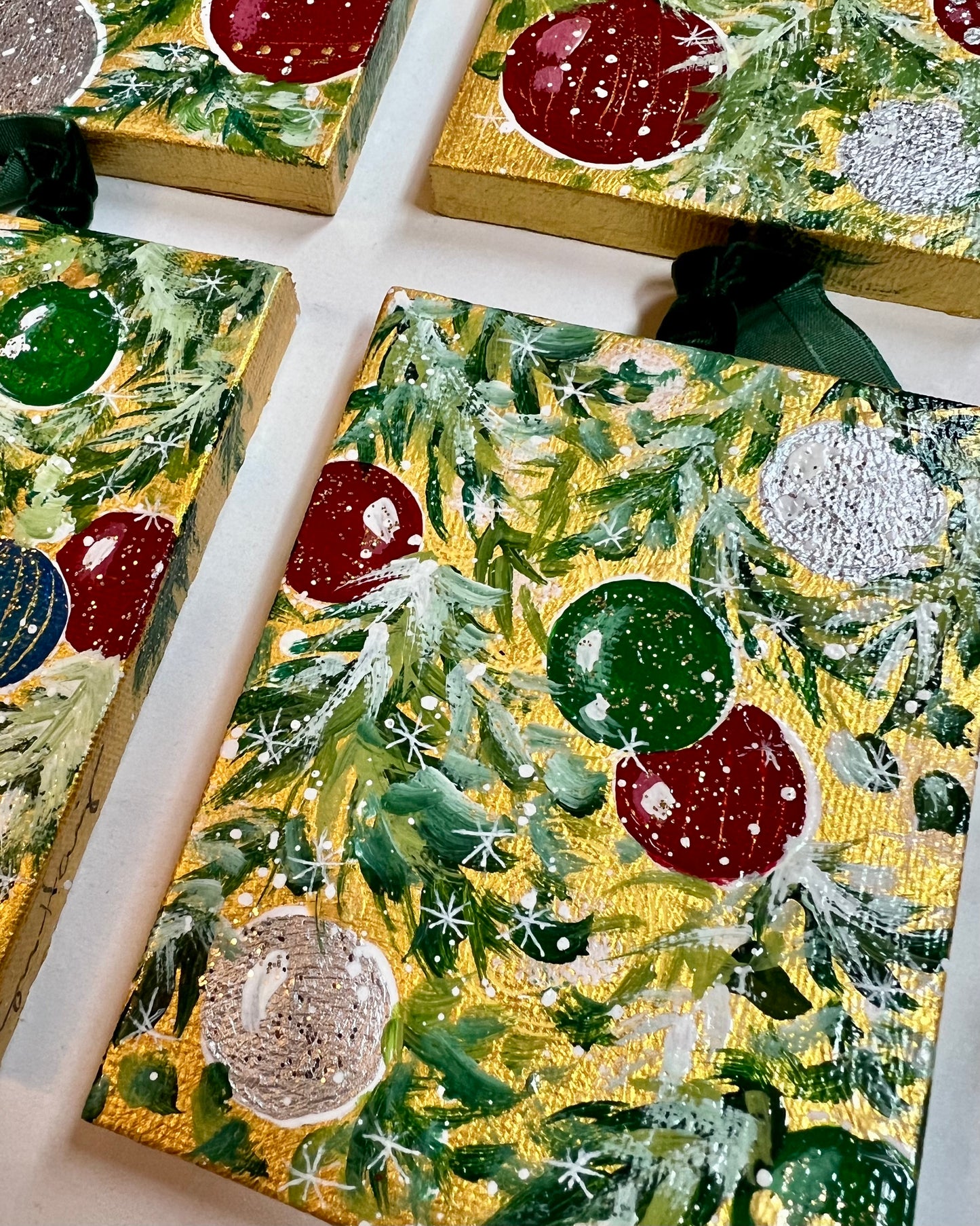 Silver & Gold Hand Painted Ornaments