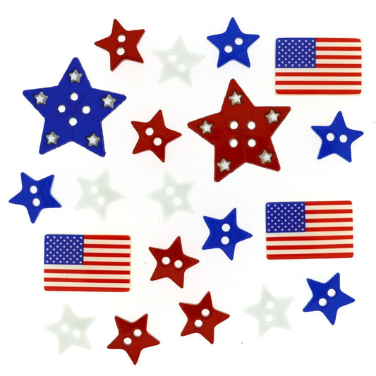 Button #1105 - Patriotic Shapes