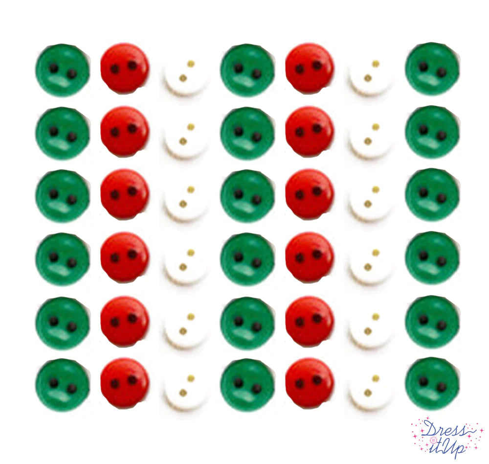 Button #11777 - Round Christmas