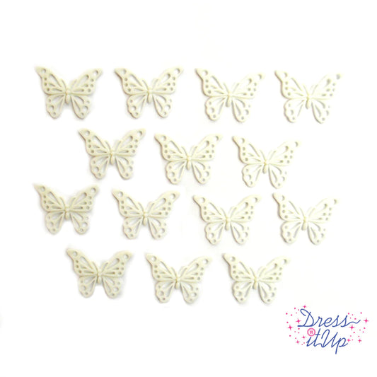 Button #11963 - White Butterflies