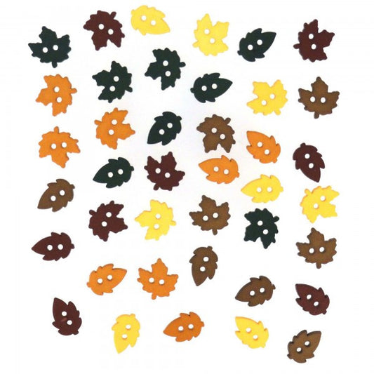Button #4874 - Tiny Raking Leaves