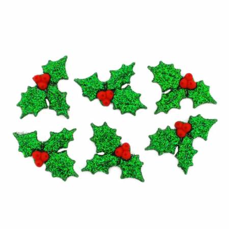 Button #4979 - Glitter Holly
