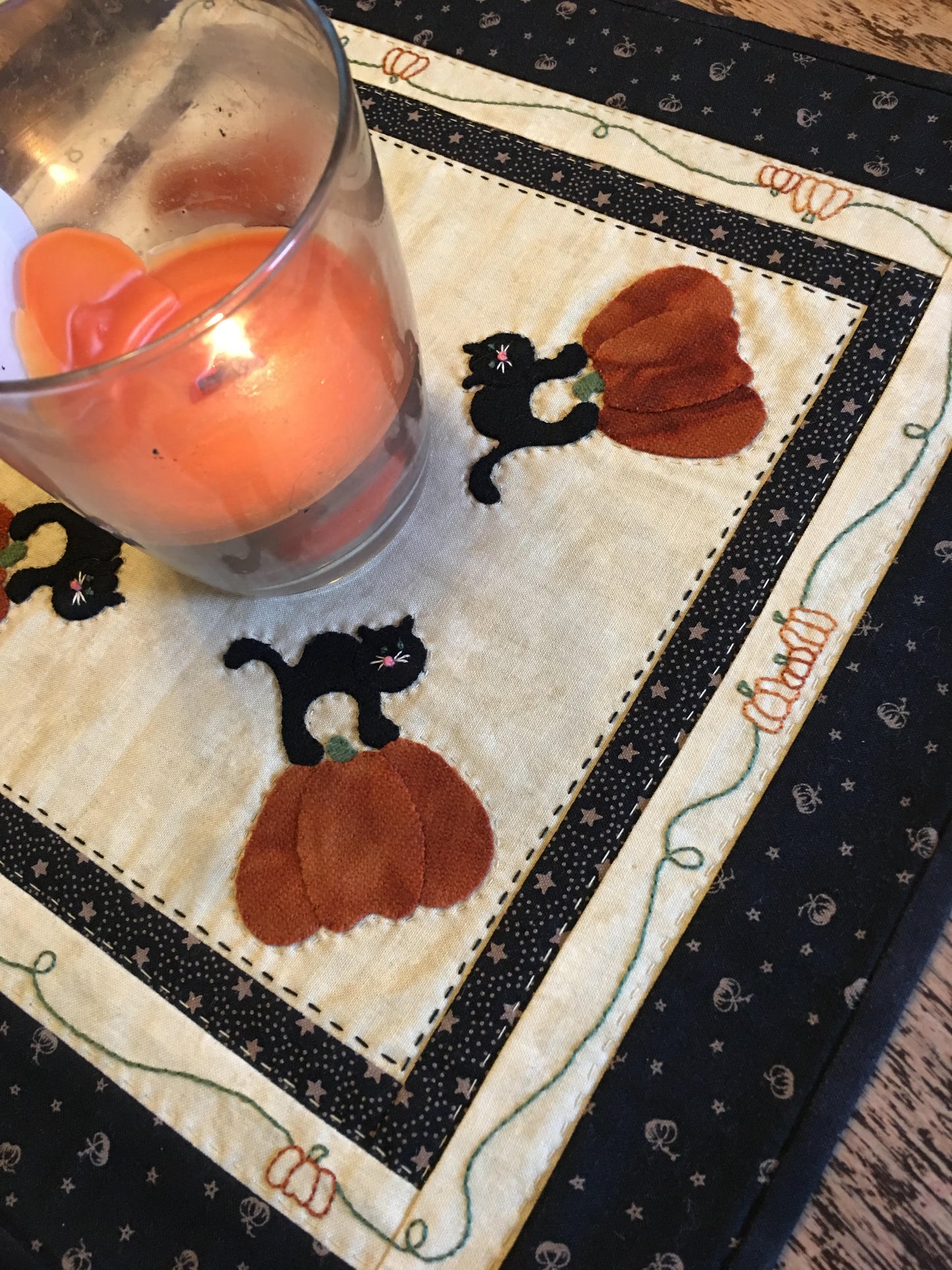 Pattern #044 - Black Cat Candle Mat