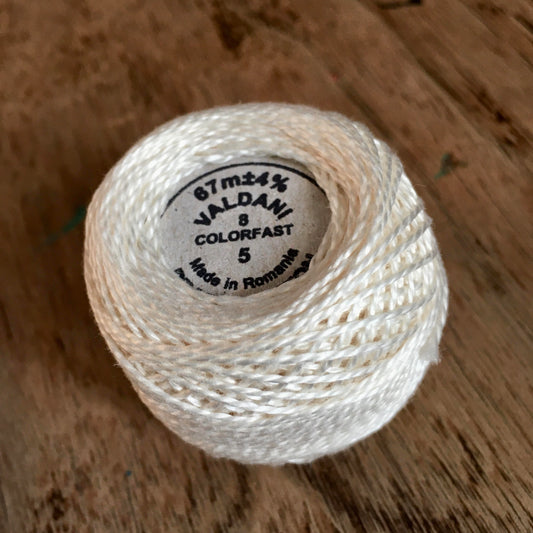 Valdani Perle Cotton Size 8 - 5 Light Ecru