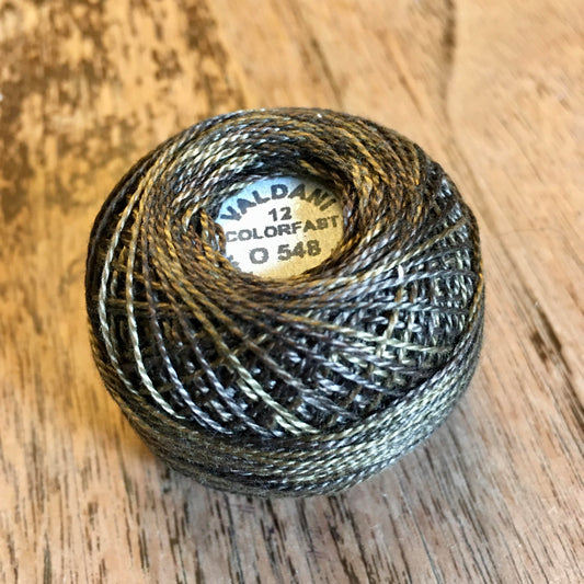 Valdani Perle Cotton Size 12 - O548 Blackened Khaki Brown