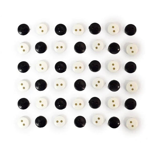 Button #10091 - Tiny Round Black & White