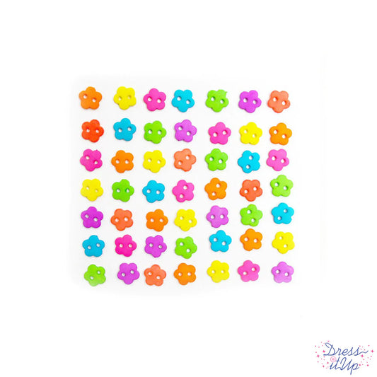 Button #10895 - Micro Flowers Neon