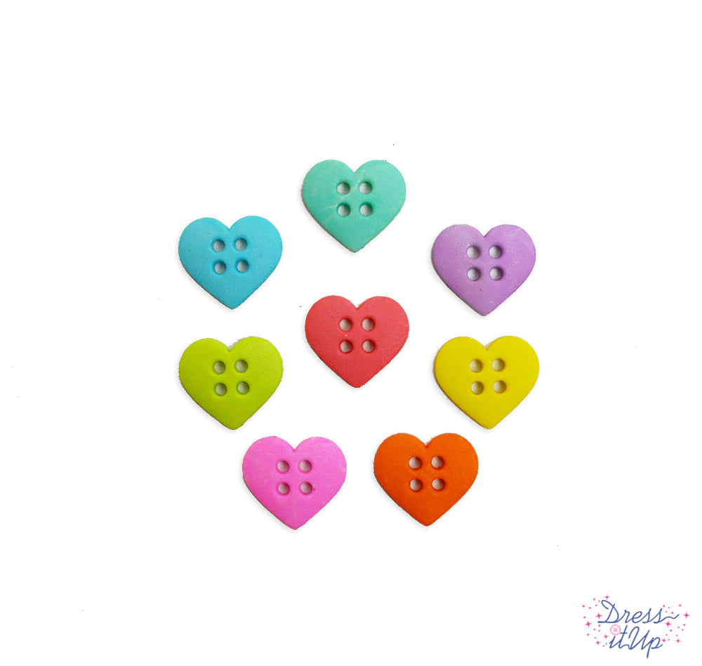 Button #11656 - Colorful Hearts