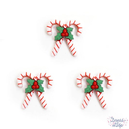 Button #12443 - Candy Canes
