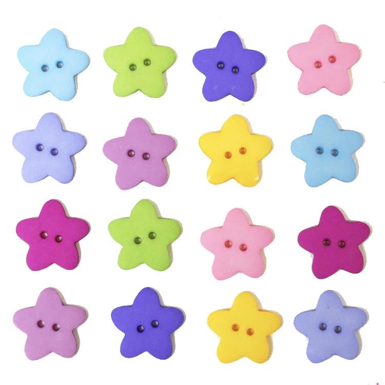 Button #2273 - Colorful Stars – Blueberry Backroads