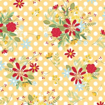 Fabric #9904-S Red White & Bloom