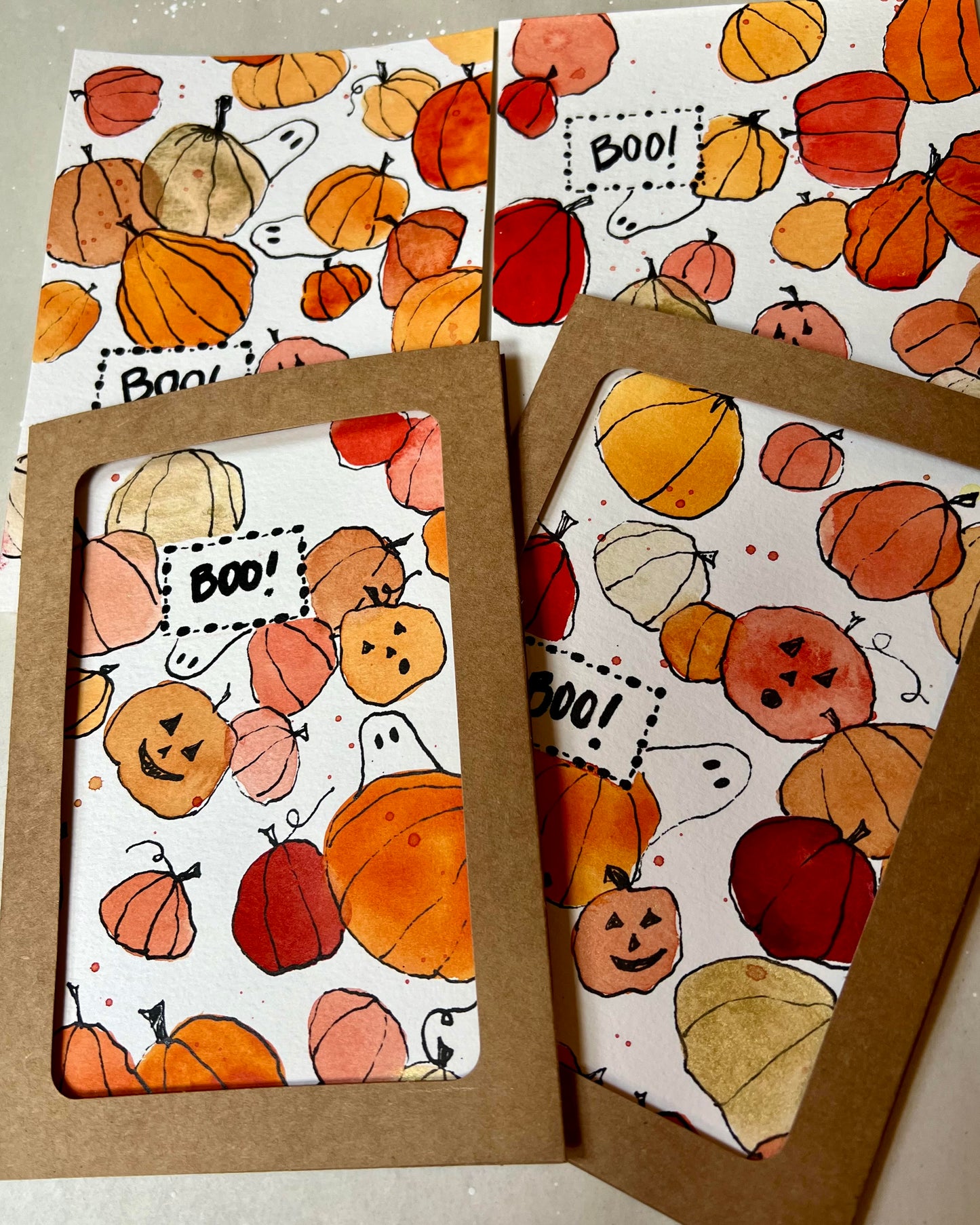 Boo! Hand Painted Greeting Cards