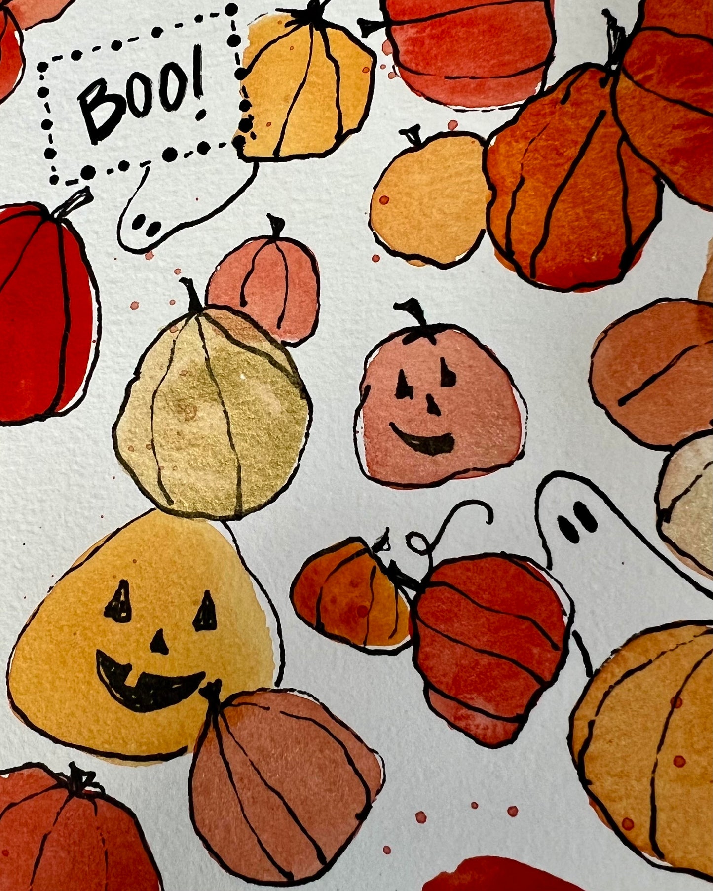 Boo! Hand Painted Greeting Cards