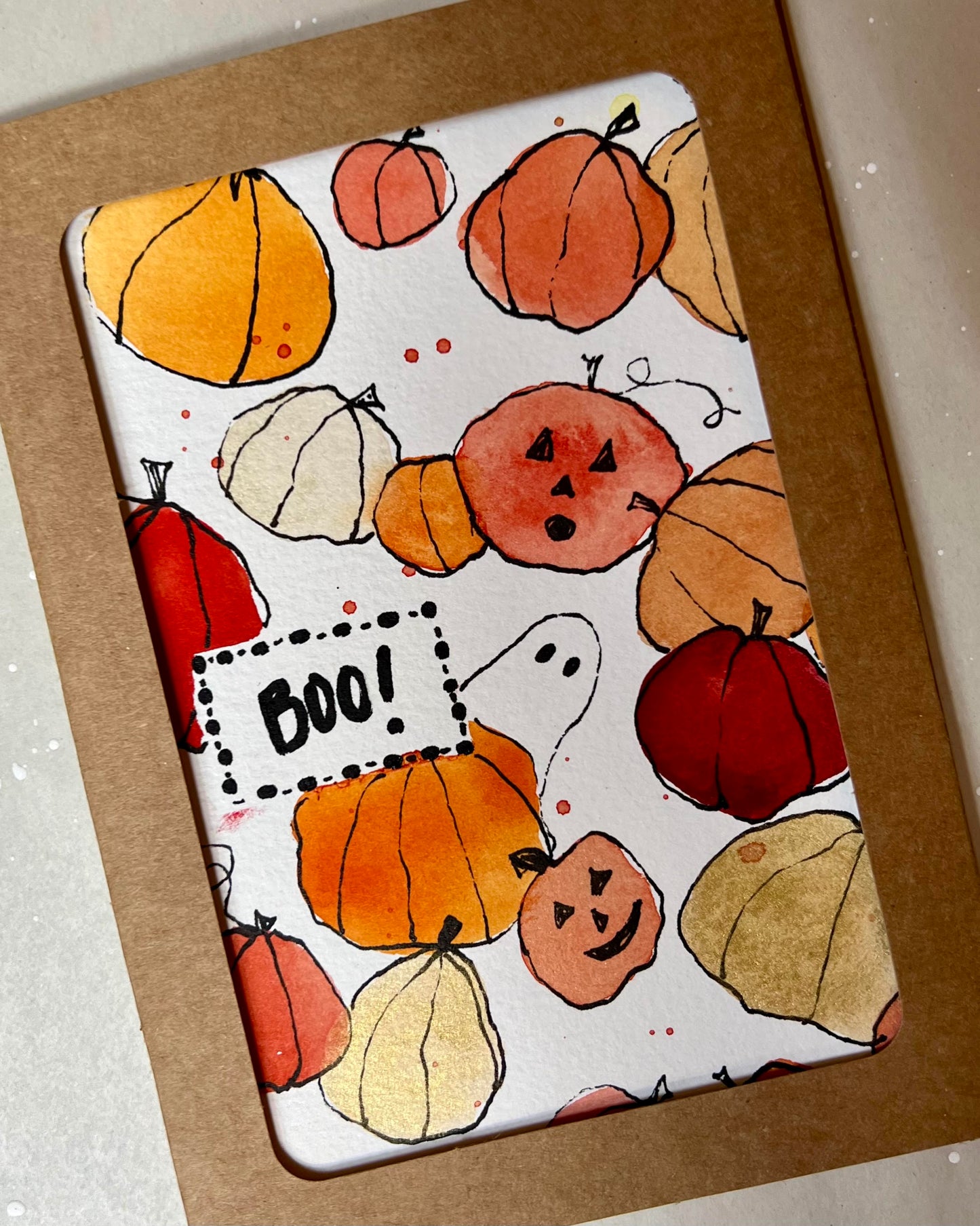 Boo! Hand Painted Greeting Cards