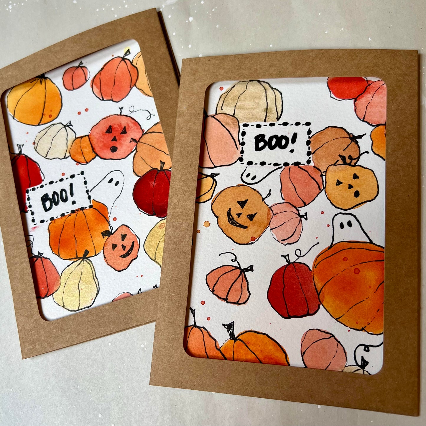 Boo! Hand Painted Greeting Cards