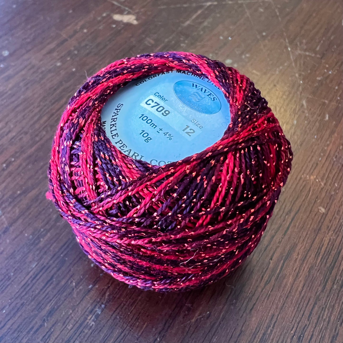 Valdani Perle Cotton Size 12 - C709 Sparkly Garnet