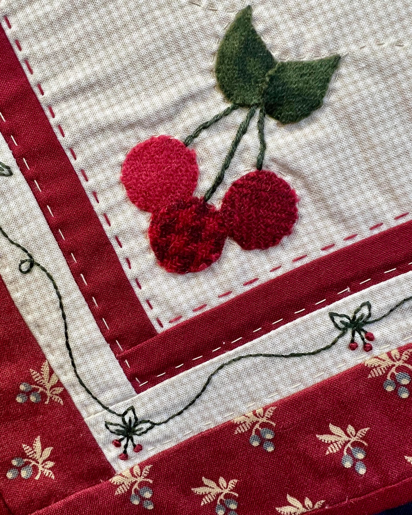 Cherry Candle Mat - Finished Samples