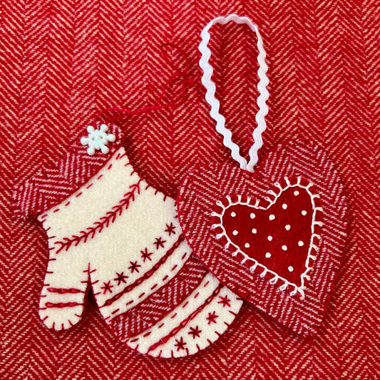 Wool - Christmas Red Herringbone