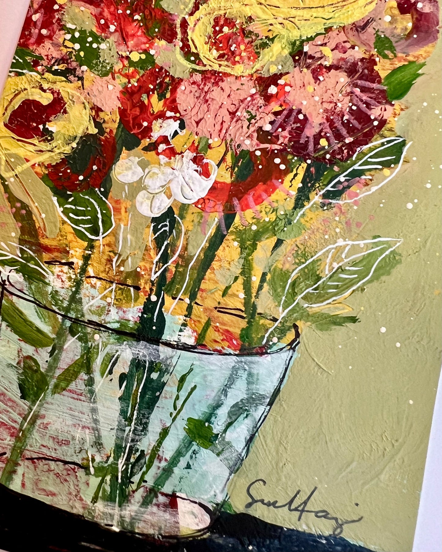 Flower-Full Hand Painted Postcards