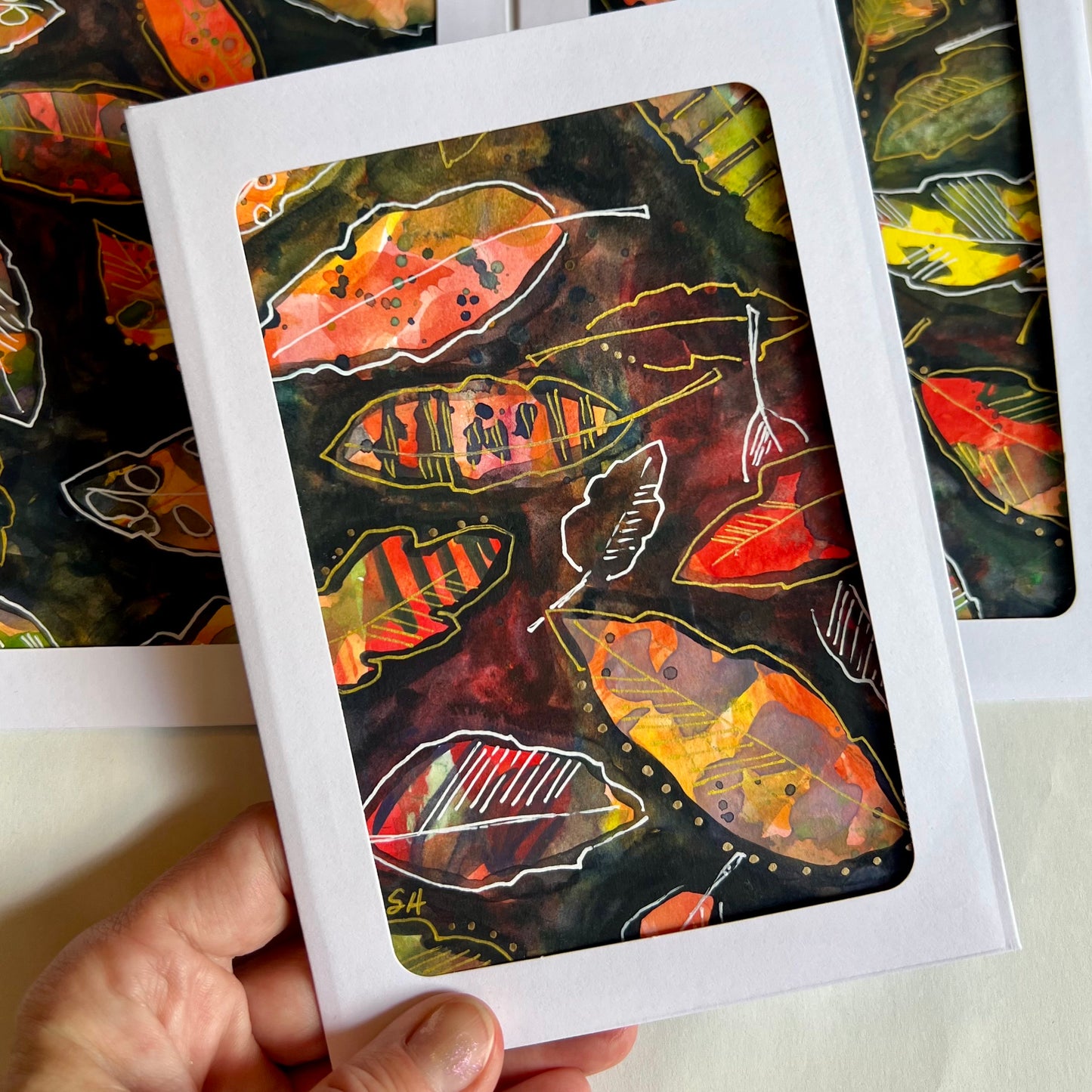 Gratitude Feathers - Hand Painted Greeting Cards