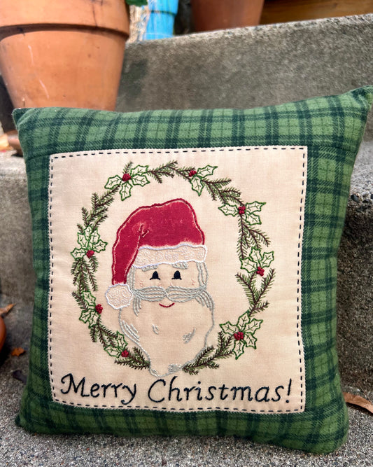 Holly Jolly Santa - Finished Pillow
