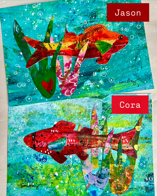 Jason & Cora - Collaged Rainbow Fish