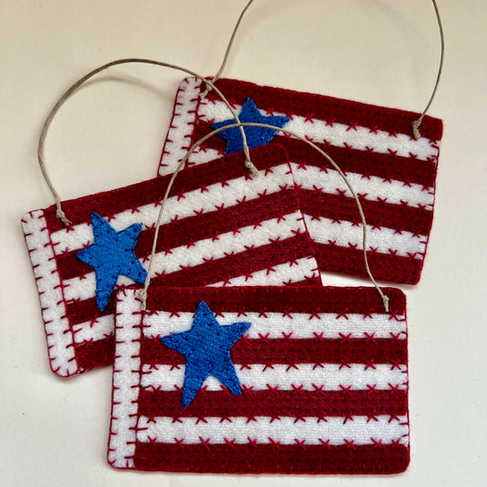 Let Freedom Ring - Flag Ornament - Finished Sample