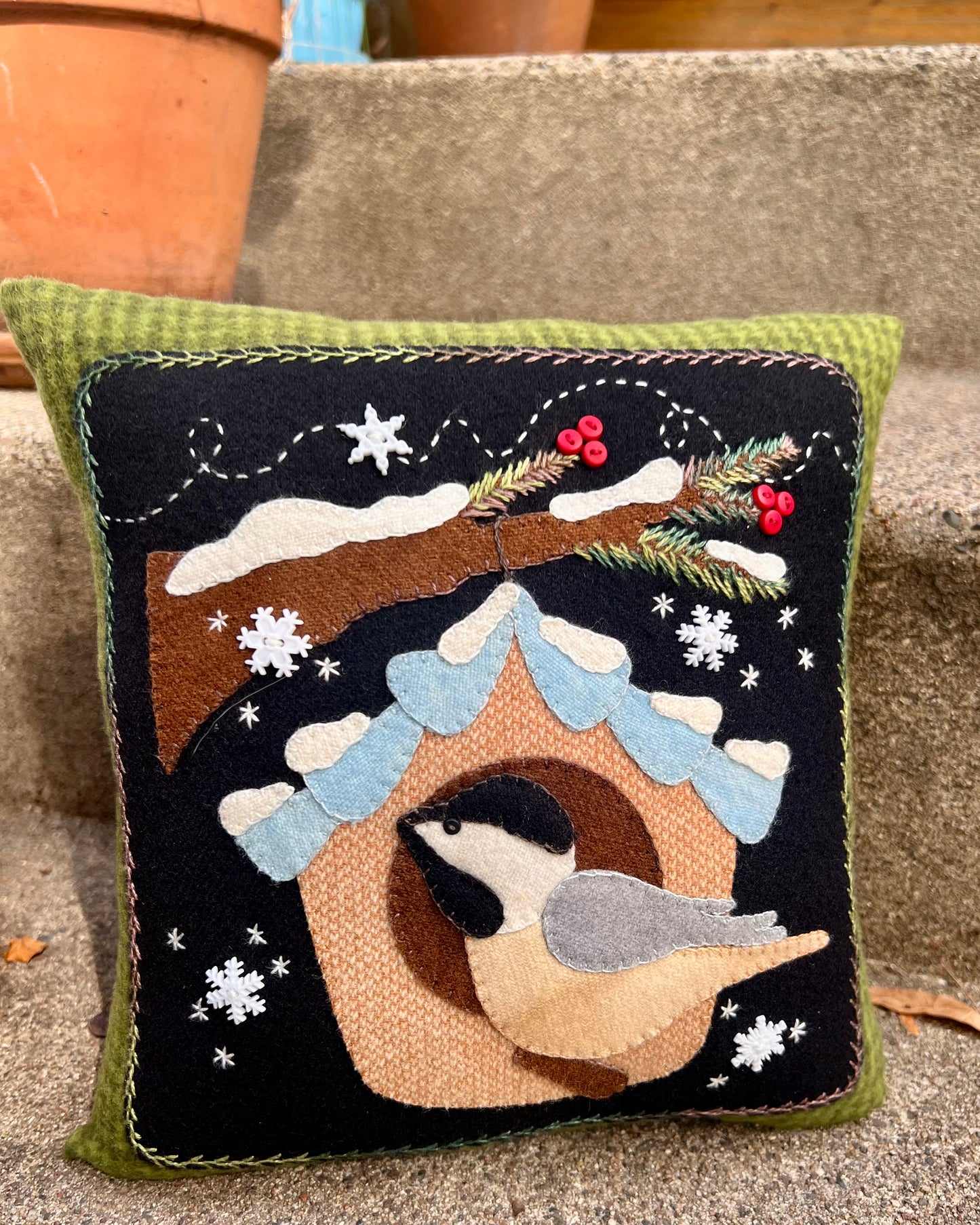 My Little Chickadee - Finished Pillow