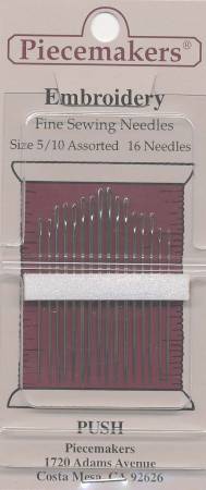 Piecemakers Embroidery Needles - Size 5/10