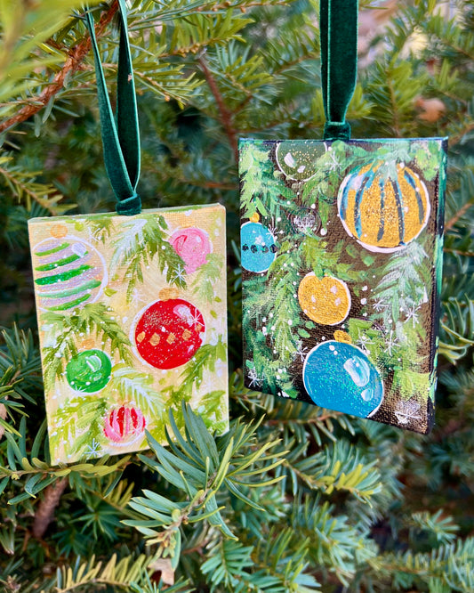 Silver & Gold Hand Painted Ornaments