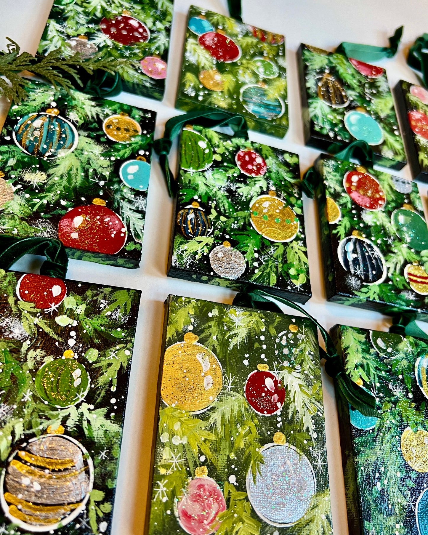 Silver & Gold Hand Painted Ornaments