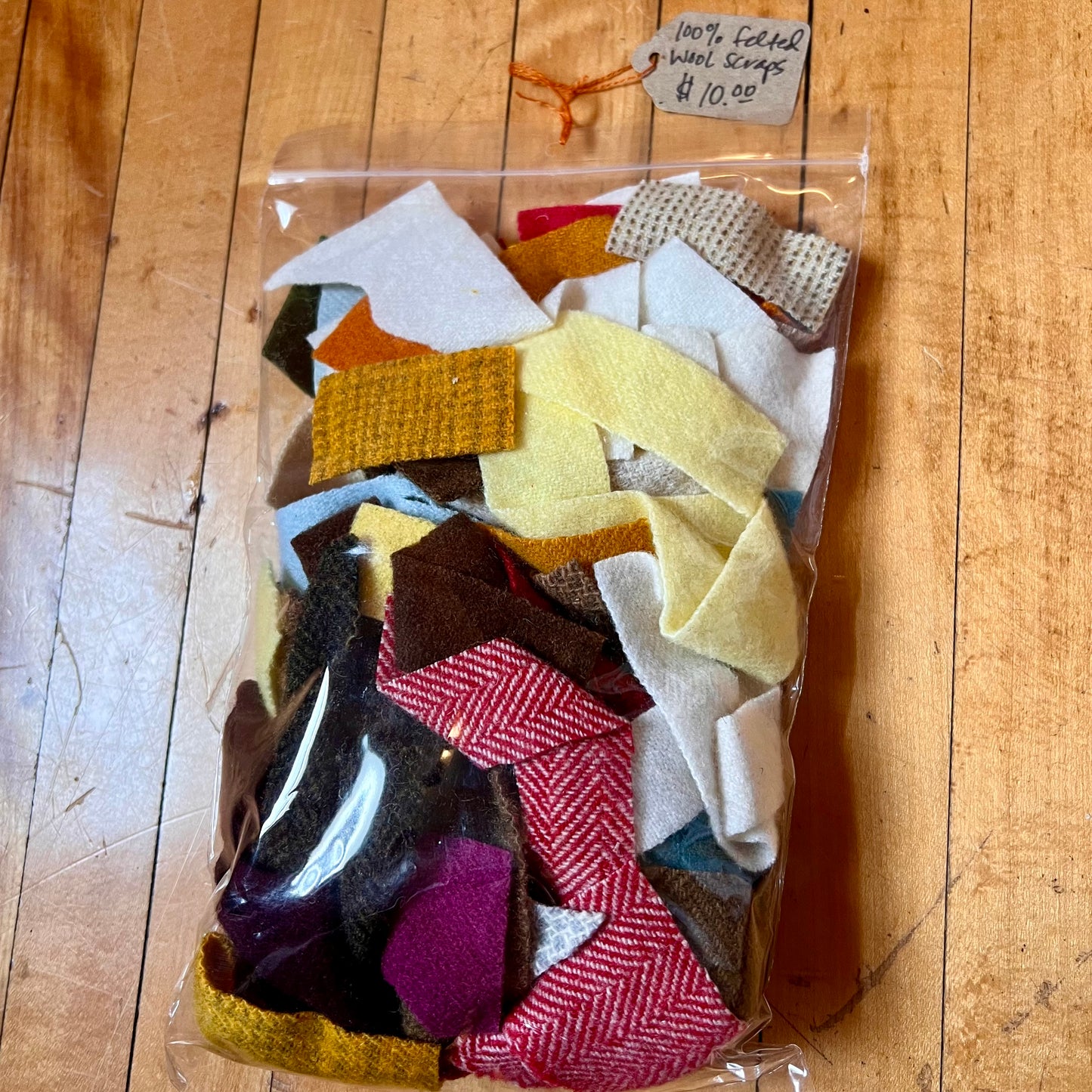 Colorful Wool Scrap Bag