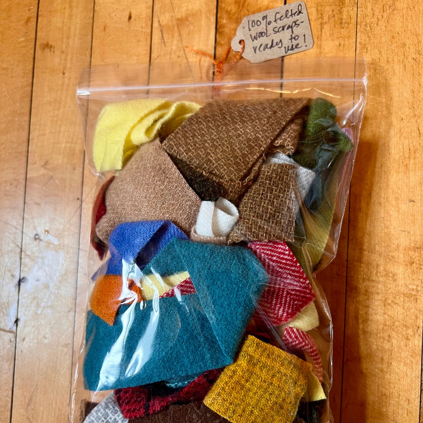 Colorful Wool Scrap Bag