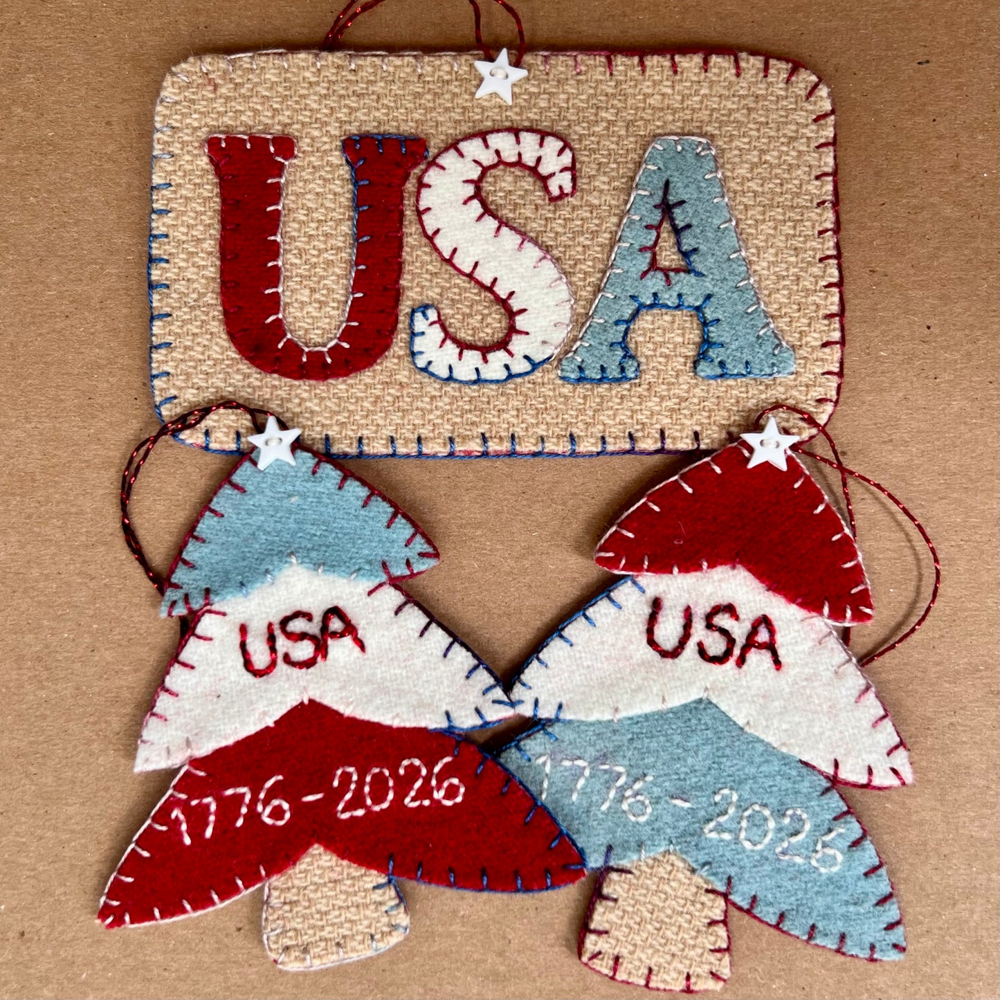 Kit #134 - Wooly USA Ornaments