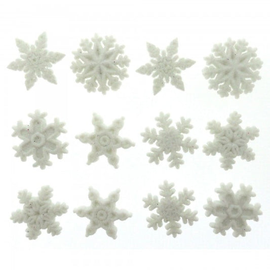 Button #1445 - Glitter Snowflakes