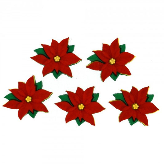 Button #2951 - Red Poinsettias