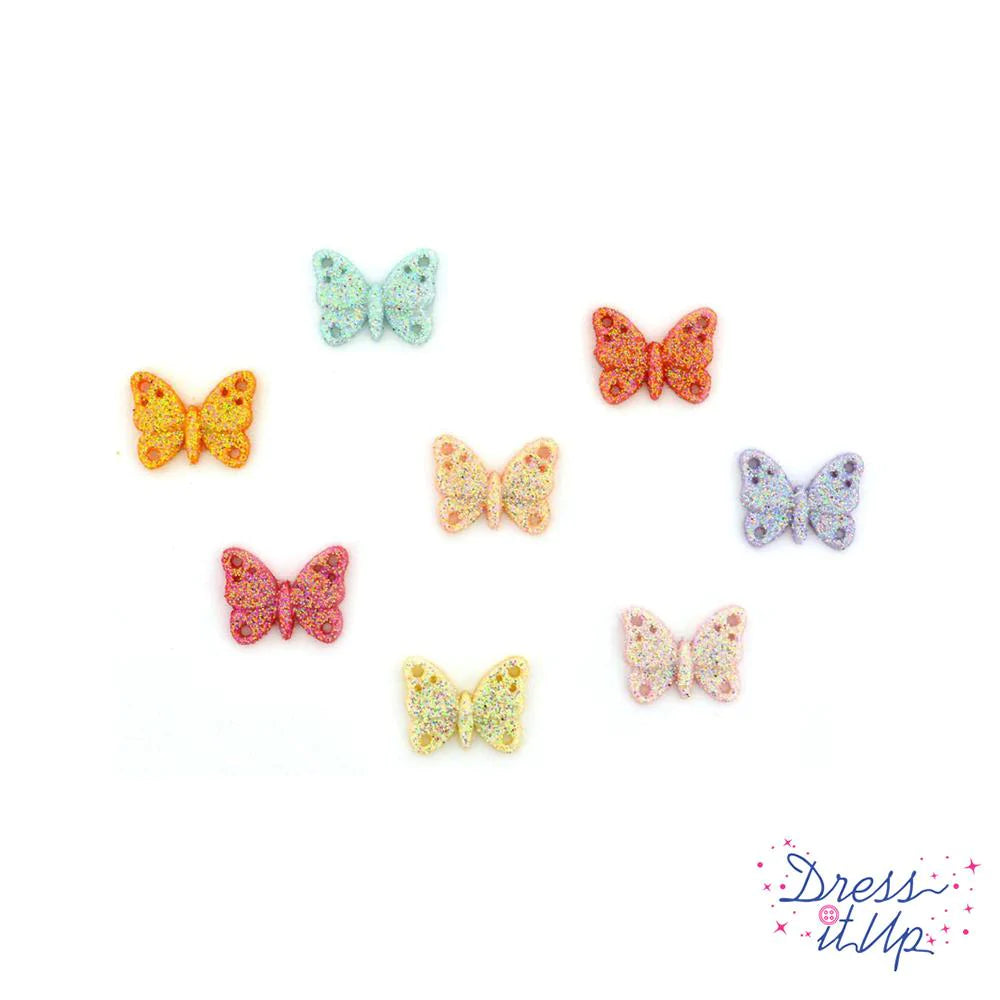 Button #4422 - Glitter Butterflies