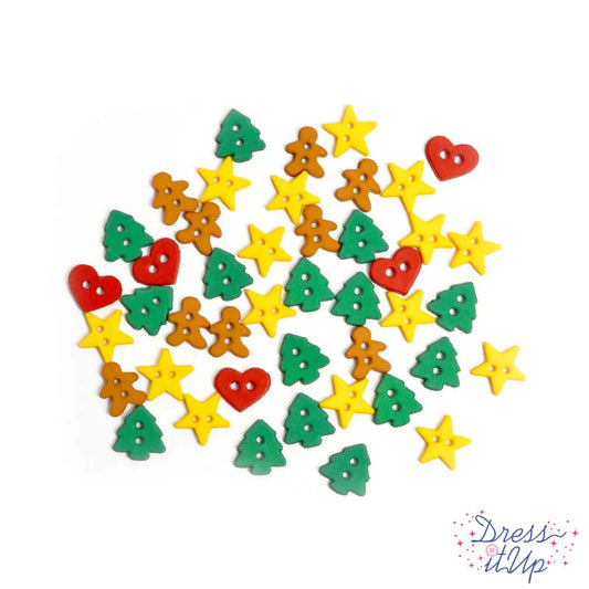 Button #4851 - Itty Bitty Cut Out Christmas Cookies