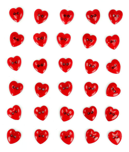 Button #5625 - Red Hot Hearts