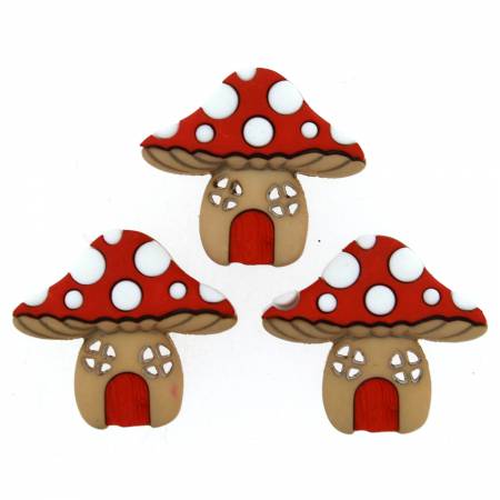 Button #9387 - Mushroom Houses