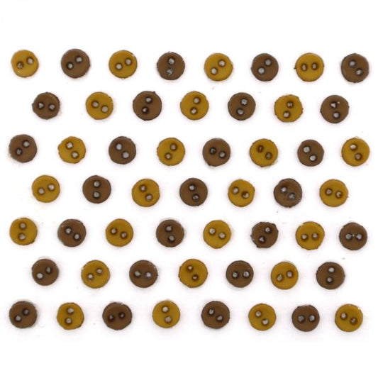 Button #9524 - Micro Mini Round - Browns