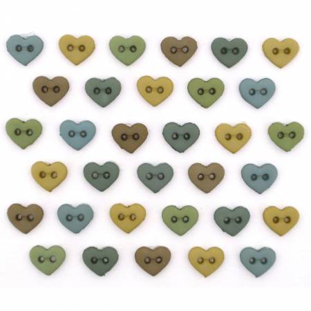 Button #9536 - Hearts Earthtones